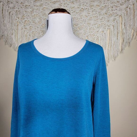 LulaRoe Long Sleeve Tunic Knit Top Blue Size Small - Picture 5 of 8
